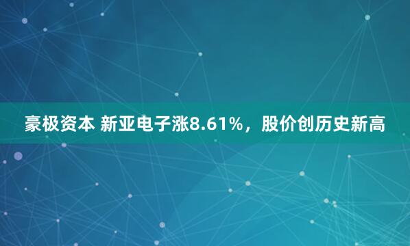 豪极资本 新亚电子涨8.61%，股价创历史新高